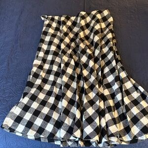 Sag Harbor Black and White Plaid A-Line Skirt